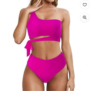 One Shoulder Womens Bikini High Waisted Bathing Suits for Women Swimsuits